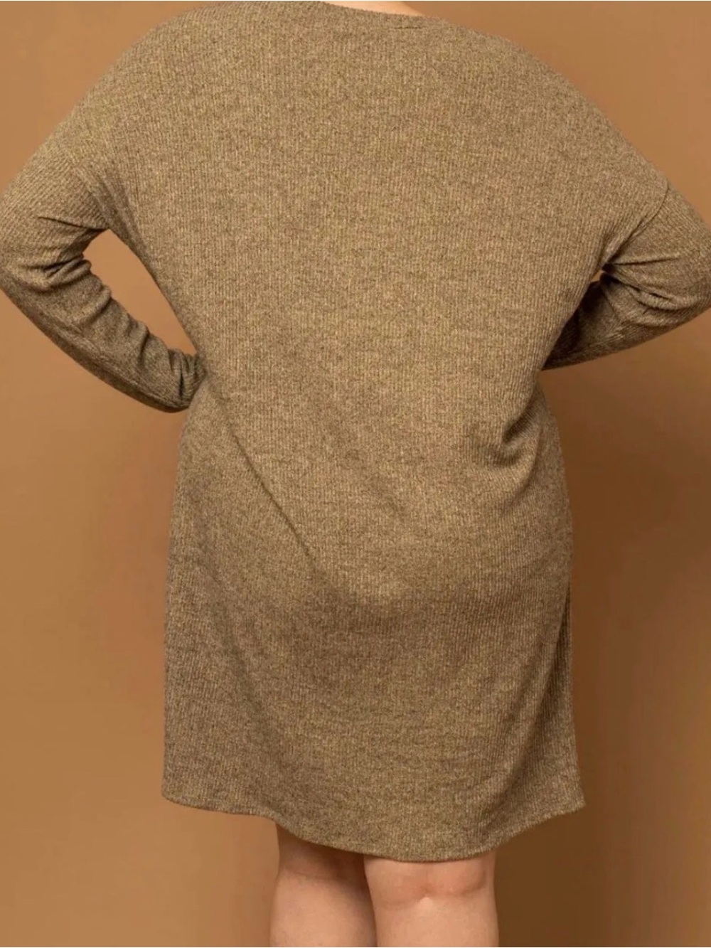 Gilli Long Sleeve Knit Dress - Taupe - Picture 4 of 8